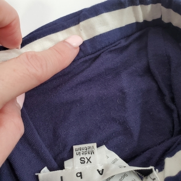 Cabi #789 Blaine 2 Way Navy Blue and White Stripe Tube Top or Mini Skirt - Picture 6 of 7